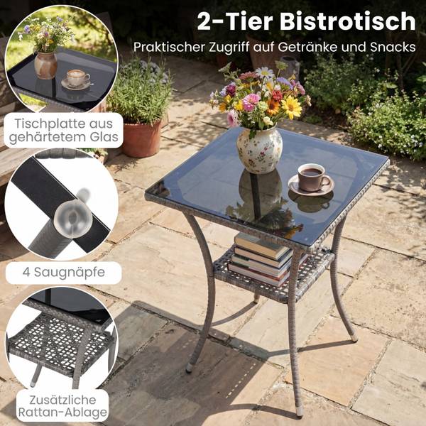 Sitzgruppe TI98234 3-tlg. Beige - Rattan - 550 x 300 x 57 cm