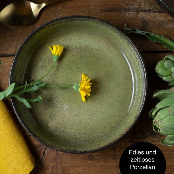 VIDA 6x Suppenteller Porzellan vintage Multicolor