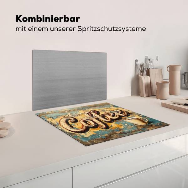 HERDABDECKPLATTE Kaffee Vinyl - 58 x 51 x 1 cm