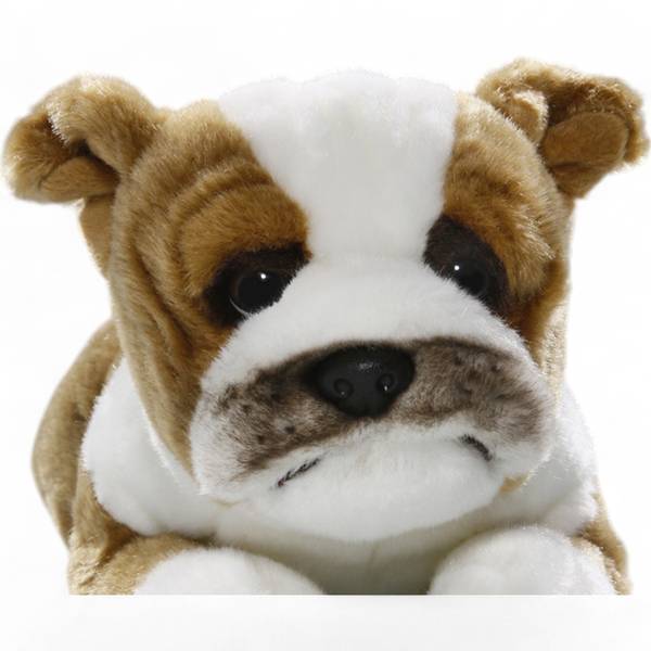 Kuscheltier französische Bulldogge Braun - Kunstfell - 11 x 12 x 30 cm