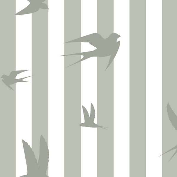 Vliestapete Panorama Envolée - Vögel Grün - Papier - 144 x 270 x 0 cm