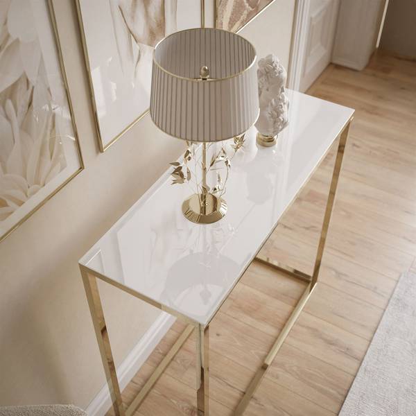 Konsole MODERN 80 GLAS Weiß - Glas - 80 x 79 x 30 cm