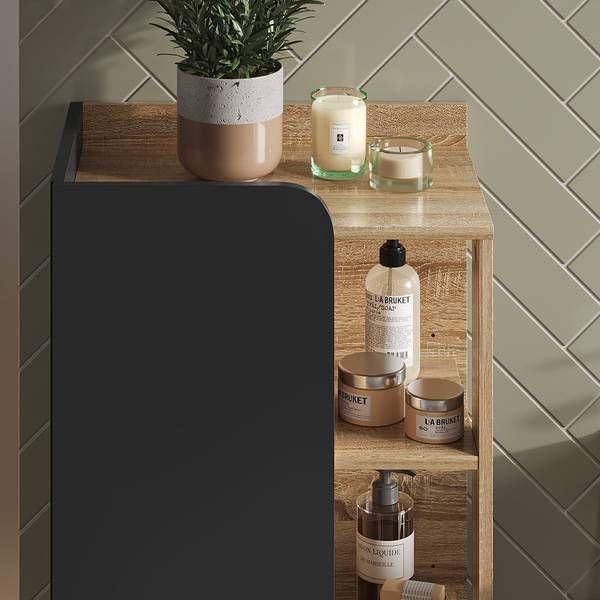 Badmöbel-Set Karen 47292 3er Set Anthrazit - Eiche Sonoma Dekor