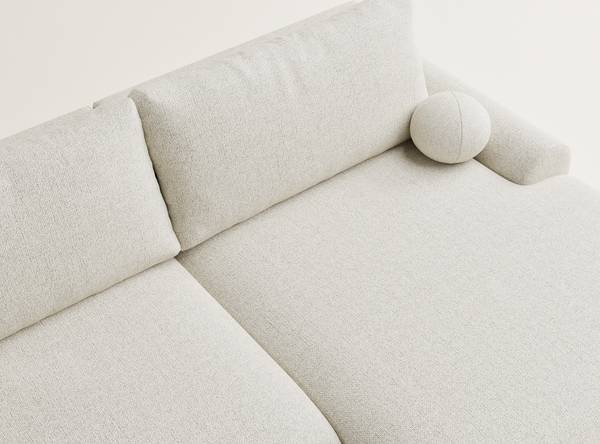 Ecksofa Tallin Creme - Ecke davorstehend rechts - Ottomane davorstehend rechts