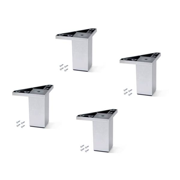 Möbelfuß Alumix 4er-Set Silber - Metall - 4 x 8 x 8 cm