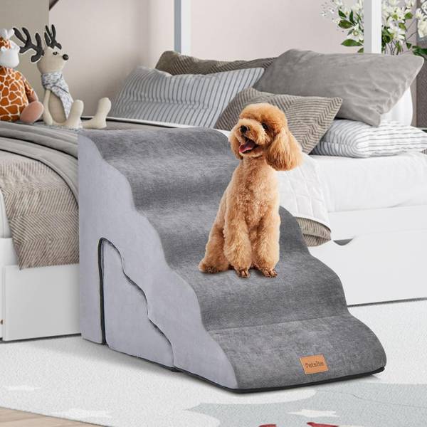 Hundetreppe BI32294 Grau - Textil - 40 x 56 x 83 cm
