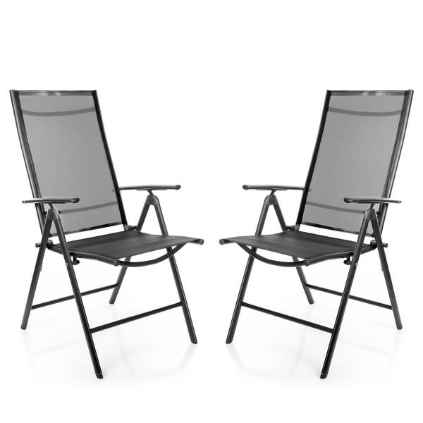 Gartenstühle 1000494 2er Sets Schwarz - Kunststoff - 44 x 105 x 44 cm