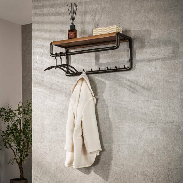 Kleiderablage LUNO Braun - Holz teilmassiv - 80 x 33 x 30 cm