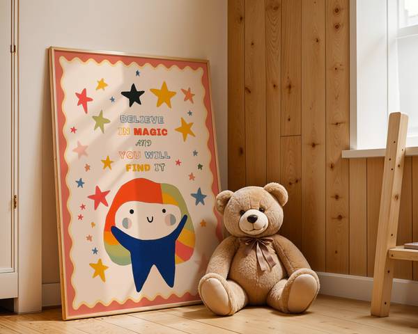Poster Magic Bunte Sterne 30 x 40 cm