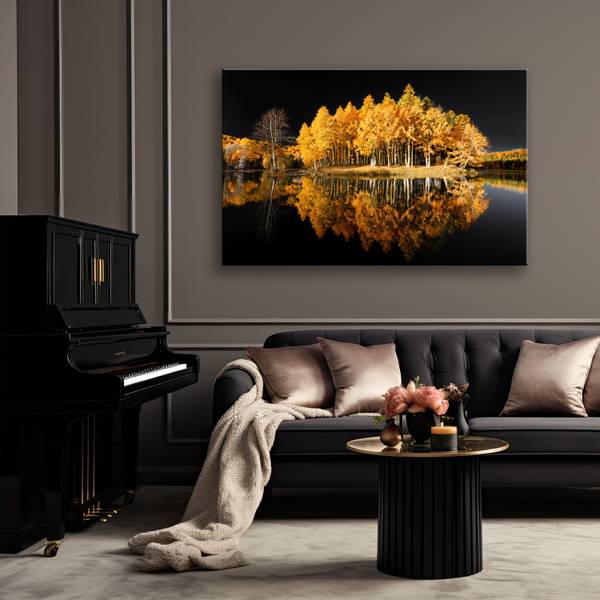 Wandbild wald bäume herbst 60 x 40 cm