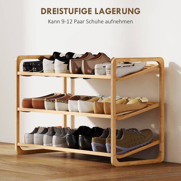 Schuhregal 838-538V00ND Braun - Bambus - 33 x 51 x 76 cm