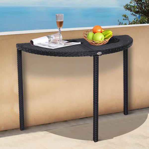 Balkontisch BB5380 Schwarz - Rattan - 50 x 74 x 100 cm