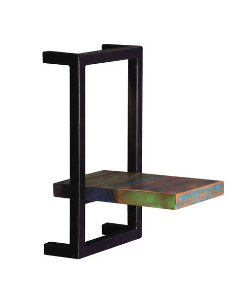 RIVERBOAT Wandregal-Set, 4-teilig Metall - Massivholz - 75 x 75 x 25 cm