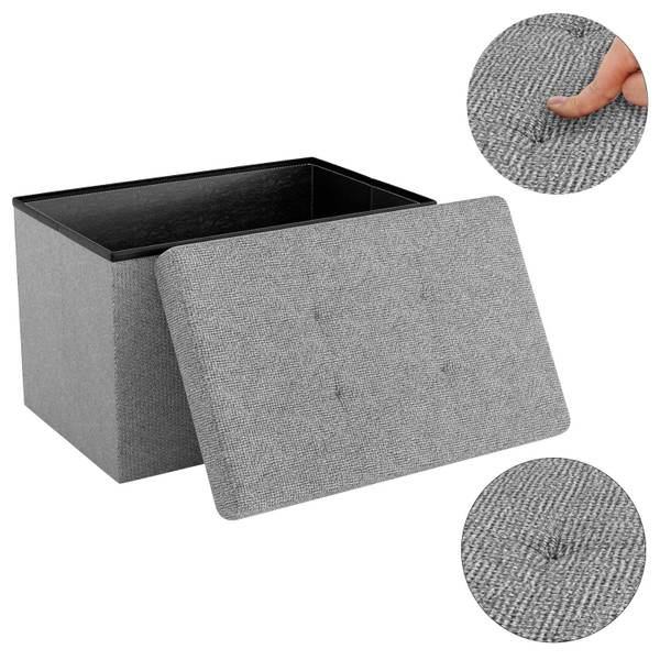 Sitzbank Sitzhocker Sitzwürfel Fußhocker Grau - Textil - 30 x 30 x 49 cm