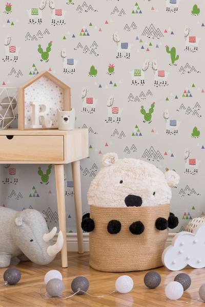 Vliestapete 3201 abstrakt Kinderzimmer Grau - Grün - Fleece - 53 x 1005 x 1 cm