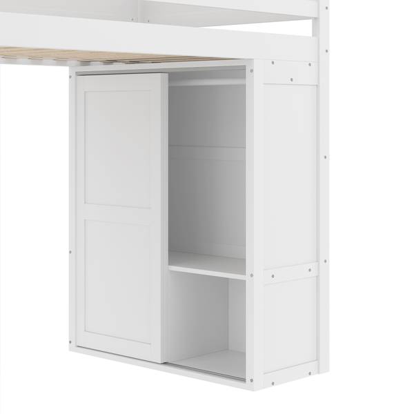 Hochbett K-510 Weiß - Holzwerkstoff - 102 x 165 x 205 cm
