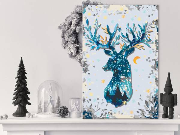 Wandbild Malen nach Zahlen Tiere Hon Baumwollstoff - 40 x 60 x 2 cm