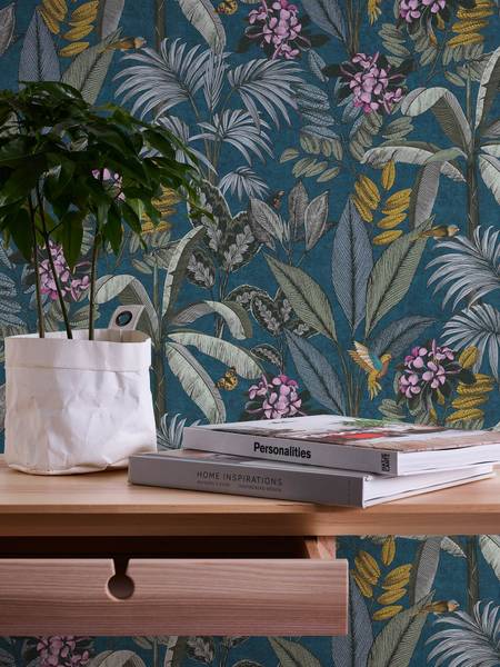 Vliestapete 387383-GU Blau - Kunststoff - 53 x 1 x 1005 cm