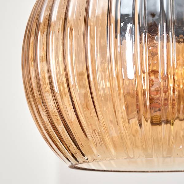 Pendelleuchte Cesaro Orange - Eukalyptus - Aluminium - Klarglas - 34 x 150 x 100 cm