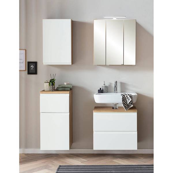 Badmöbel-Set VASTO-03-30 4er-Set Weiß - Holzwerkstoff - 115 x 200 x 35 cm