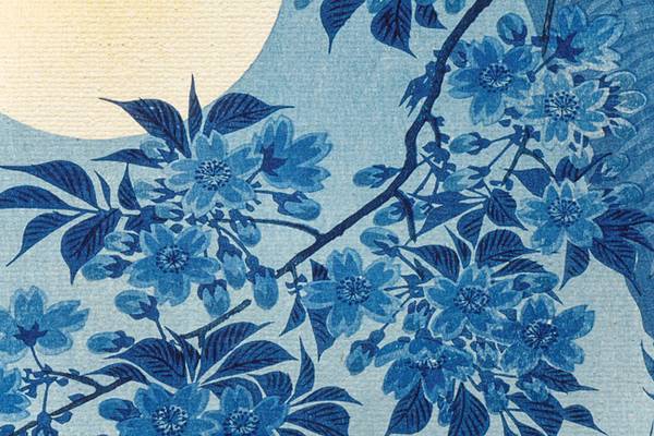 Leinwand 60x40 Japanische nacht Polyester - 3 x 60 x 40 cm