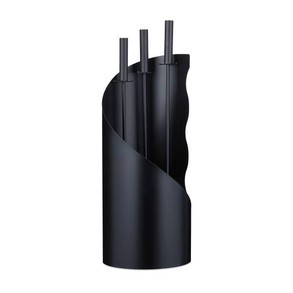 Serviteur de cheminée 4 pièces Noir - Acier - 20 x 57 x 20 cm