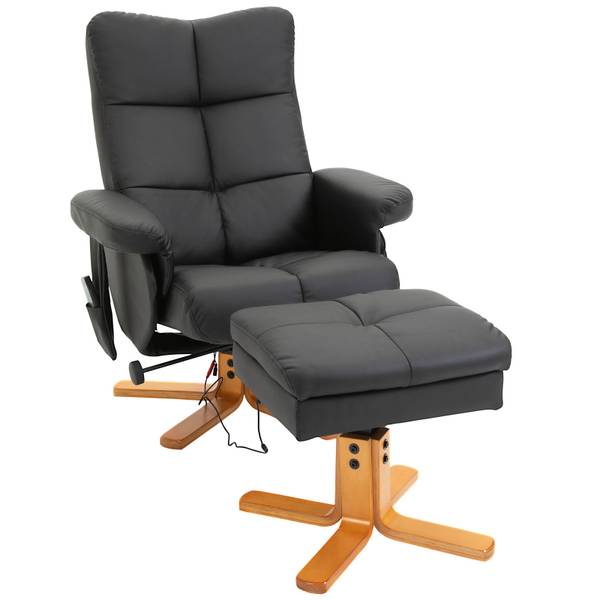 Massagestoel 700-111V02 zwarte essenhouten look - zwart