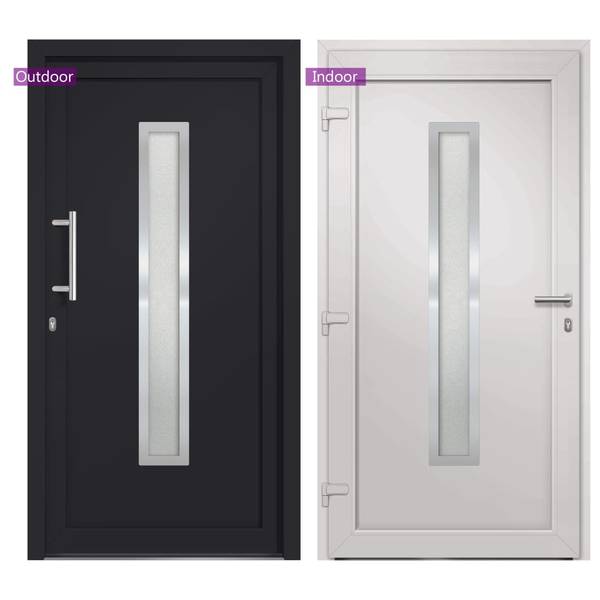 Porte 299909-2 Gris - Blanc - PVC - 98 x 200 x 1 cm