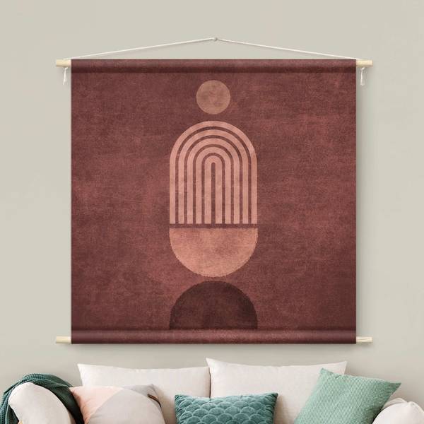 Wandteppich Boho Geometrie 110 x 110 cm