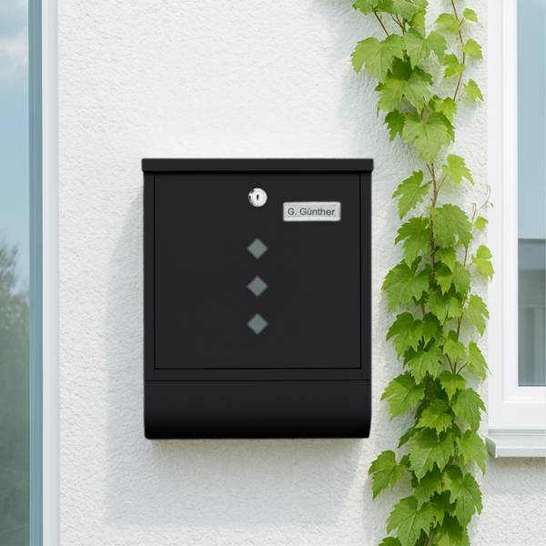 Boite aux lettres spacieuse Noir