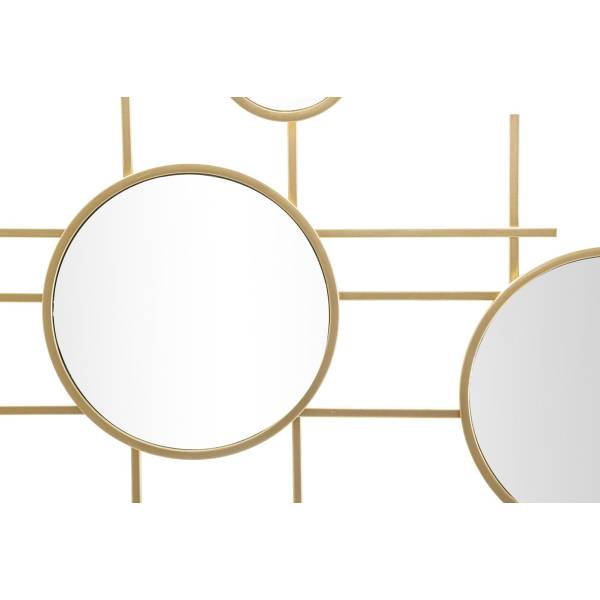 Gerahmter Spiegel Kreise 27 Gold - Metall - 117 x 61 x 5 cm