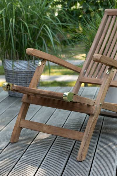 Deckchair Yacht Braun - Teakholz - 170 x 93 x 60 cm