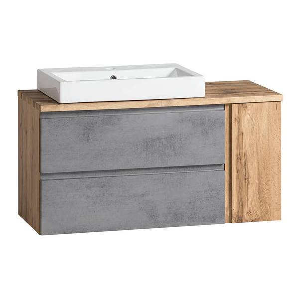 Badmöbel-Set VASTO-03-7 2er-Set Braun - Grau - Holzwerkstoff - 105 x 200 x 47 cm