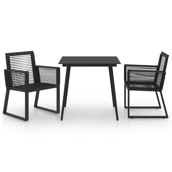 Garten-Essgruppe 3060213 (3-teilig) Schwarz - Stahl - PVC - 80 x 74 x 80 cm