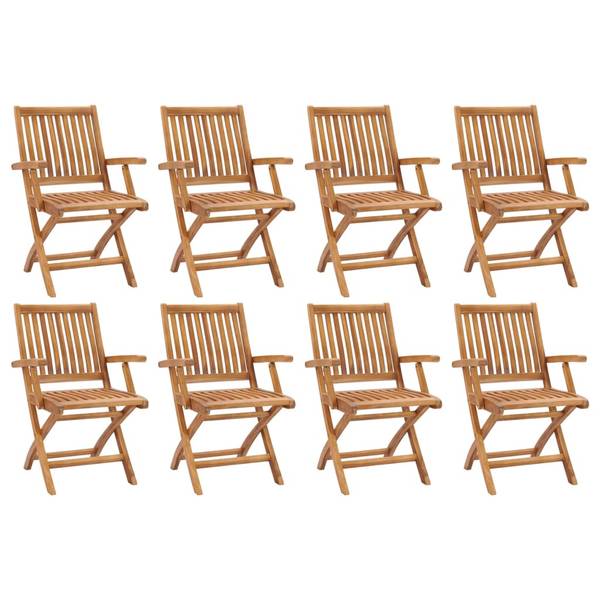 Gartenstuhl 3072722 8er Set Braun - Massivholz - 58 x 88 x 56 cm
