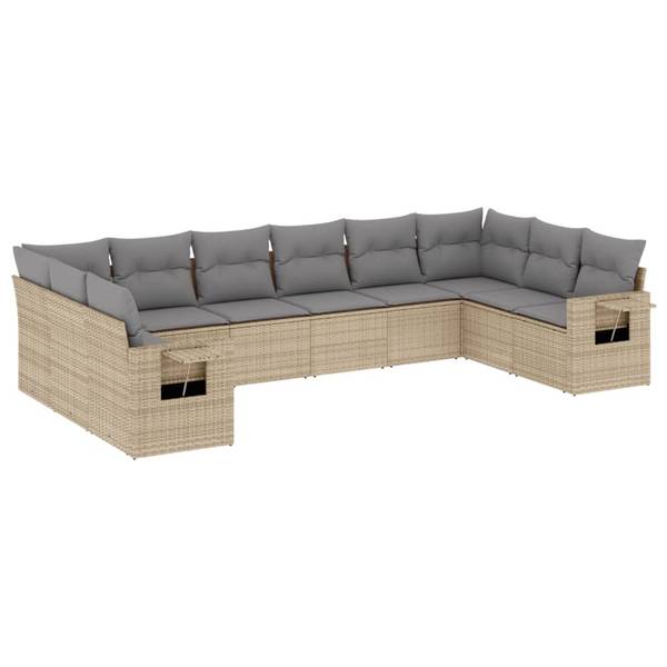 Garten-Lounge-Set 3034411-1 10-teilig Beige - Grau