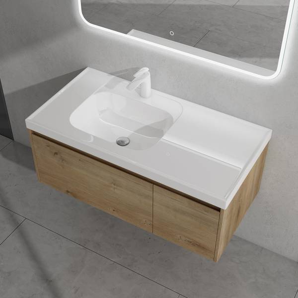 Waschtisch Salerno Eiche Wotan Dekor - Breite: 100 cm