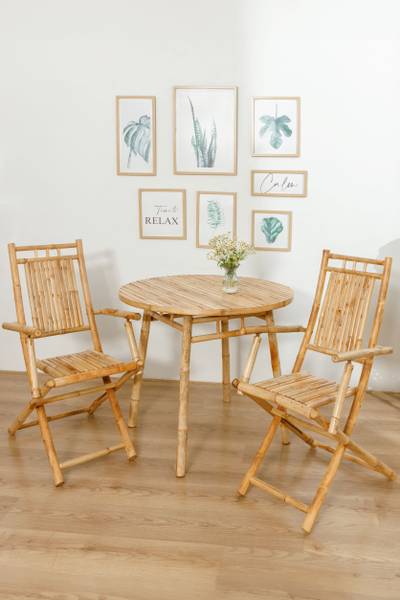 Gartenstühle PADANG 2er Set Braun - Massivholz - 54 x 98 x 66 cm