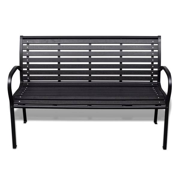 Gartenbank 3013333 Schwarz - Stahl - Holzverbundwerkstoff - 125 x 80 x 61 cm