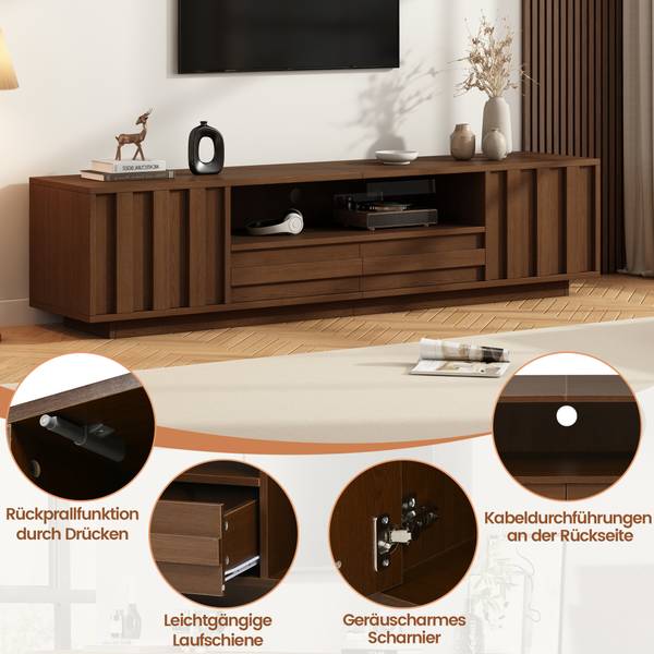 TV-Schrank Philotes Ⅶ Braun - Holzwerkstoff - 180 x 45 x 40 cm