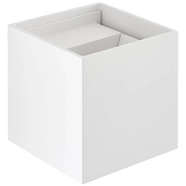 Wandleuchte Isak Weiß - Stahl - Klarglas - 11 x 10 x 11 cm