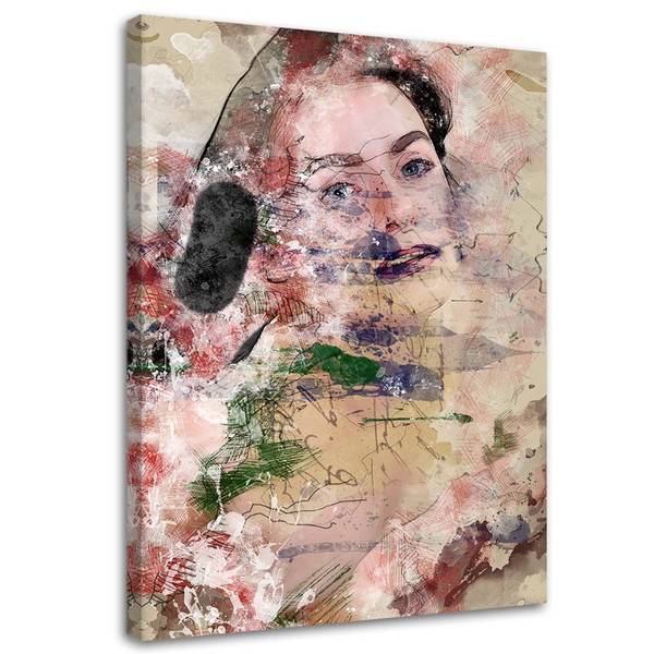 Tableau déco visage abstrait de femme 40 x 60 cm