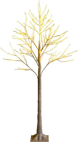 Birkenbaum mit warmweißen LED-Leuchten Weiß - Kunststoff - 17 x 120 x 17 cm