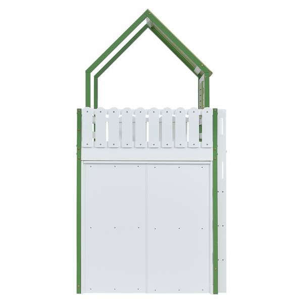 Lit mezzanine SHEFHomey I. Blanc - Bois manufacturé - Bois massif - 95 x 209 x 245 cm