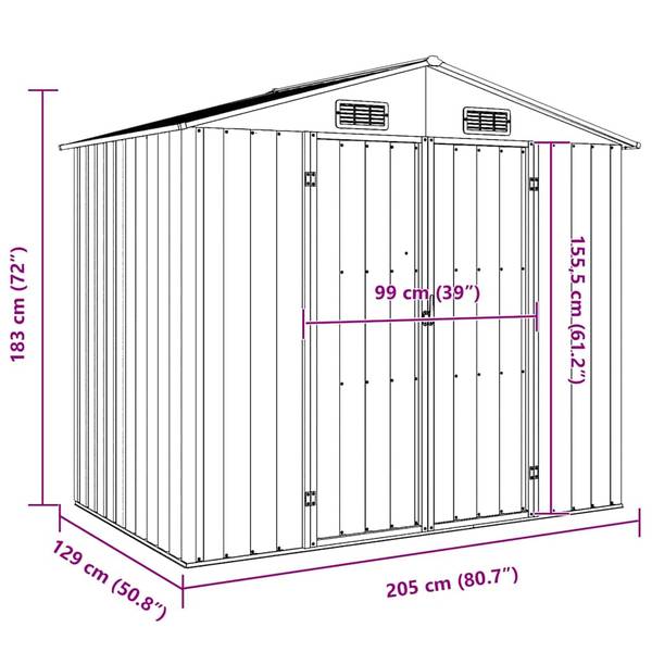 Gerätehaus 3003603 Grau