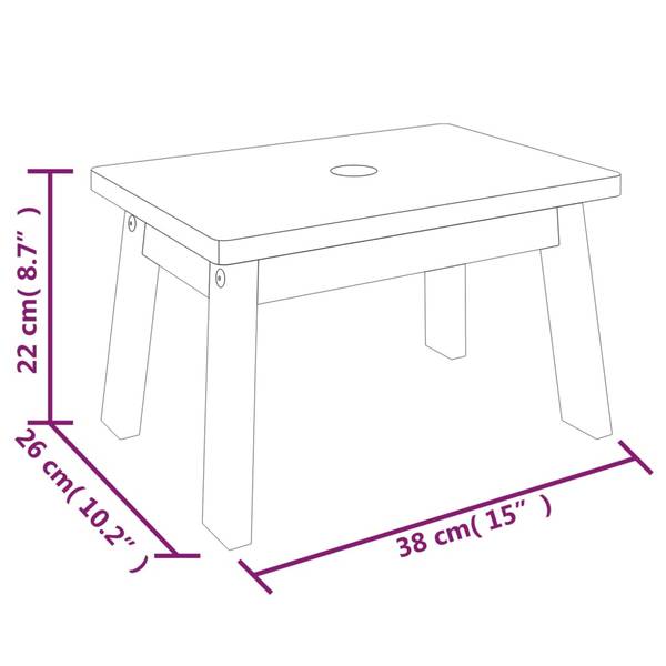 Tritthocker 153332 Braun - Akazie - 90 x 92 x 45 cm
