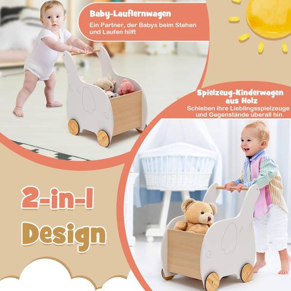 Lauflernwagen TP10081 Weiß - Holzwerkstoff - 48 x 56 x 32 cm