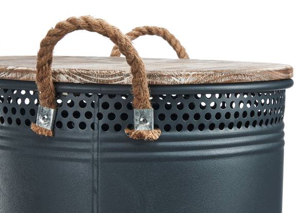 Wäschebehälter LOFT34 Grau - Metall - 34 x 47 x 34 cm