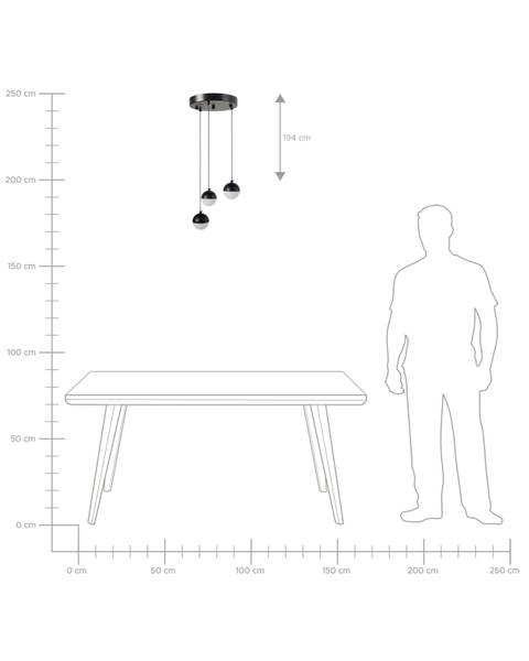 Pendelleuchten ANKOBRA Schwarz - Weiß - Metall - 25 x 203 x 25 cm