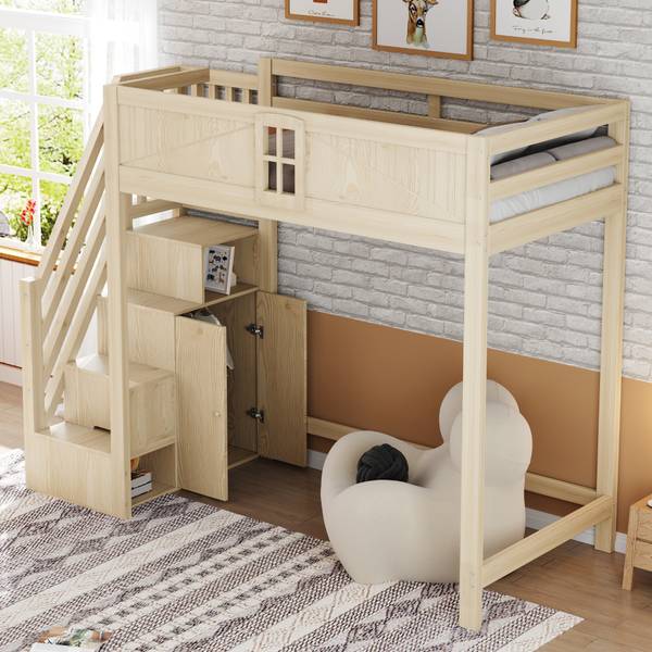 Hochbett  K-1561 Holz